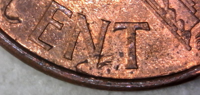 1997-P-Lincoln-Memorial-Cent-With-Huge-Struck-Through-Found-CRH!-Not-PSD!